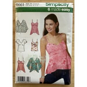 Simplicity Pattern 0661 Misses' Tops In 6 Variations Size 14-20 uncut FF